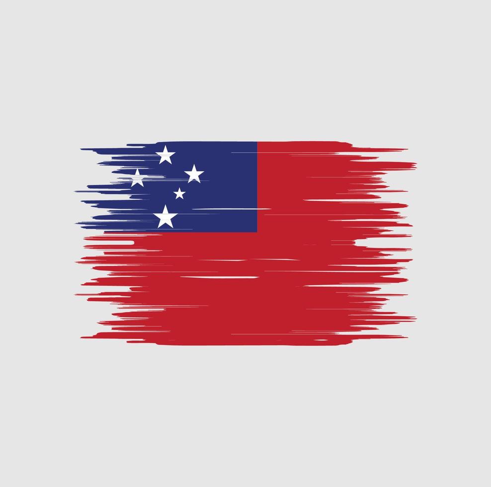 Samoa vlag penseelstreek. nationale vlag vector