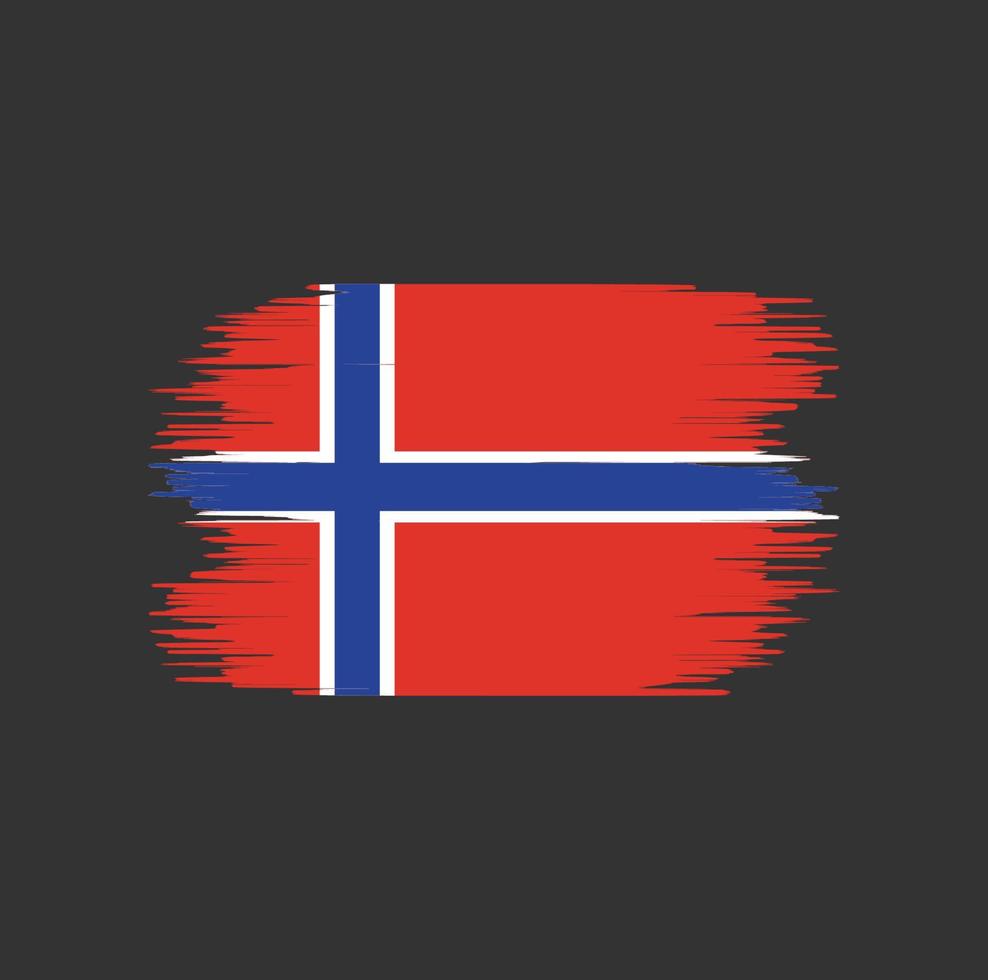 Noorse vlag penseelstreek. nationale vlag vector