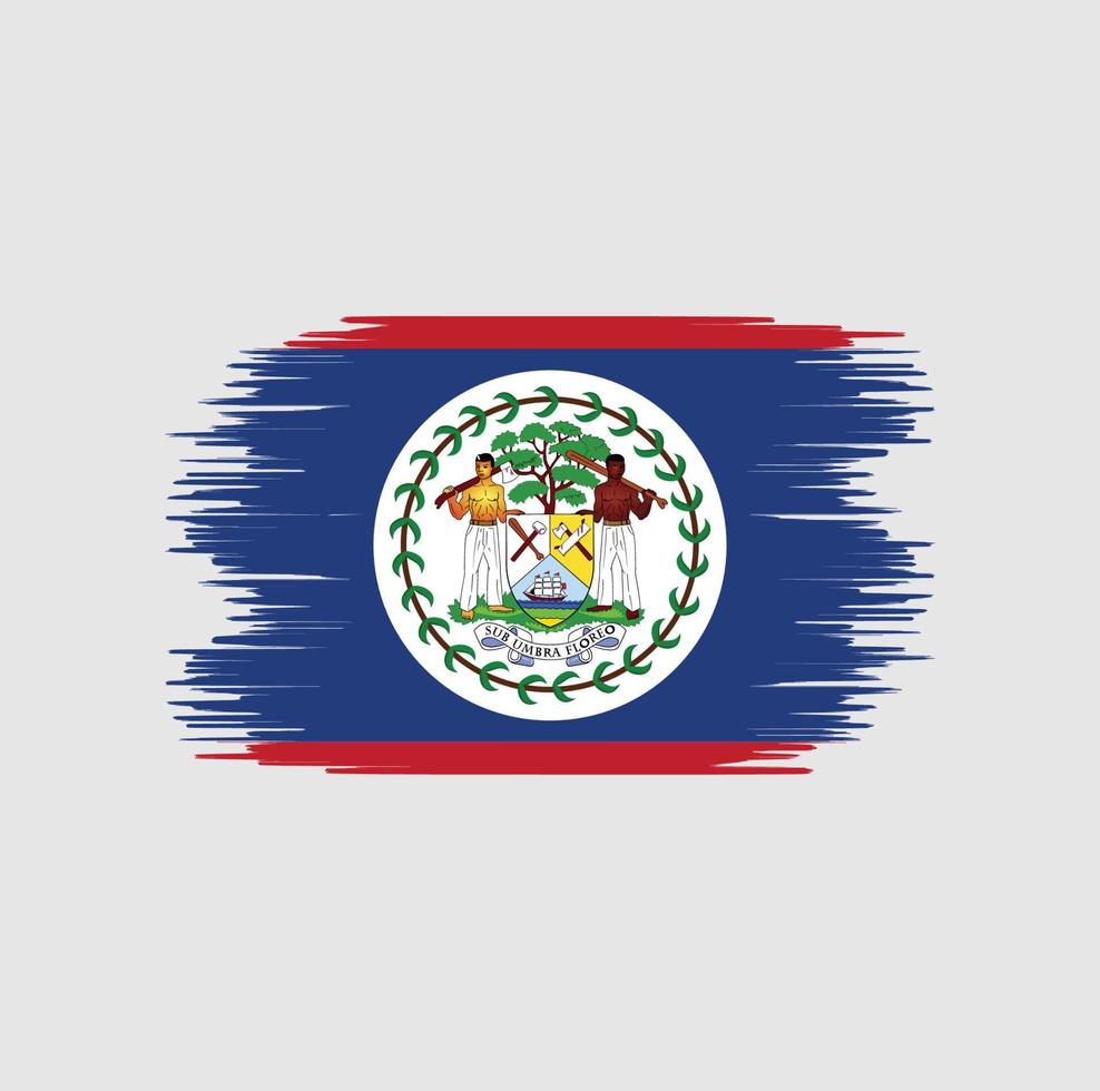 belize vlag penseelstreek. nationale vlag vector