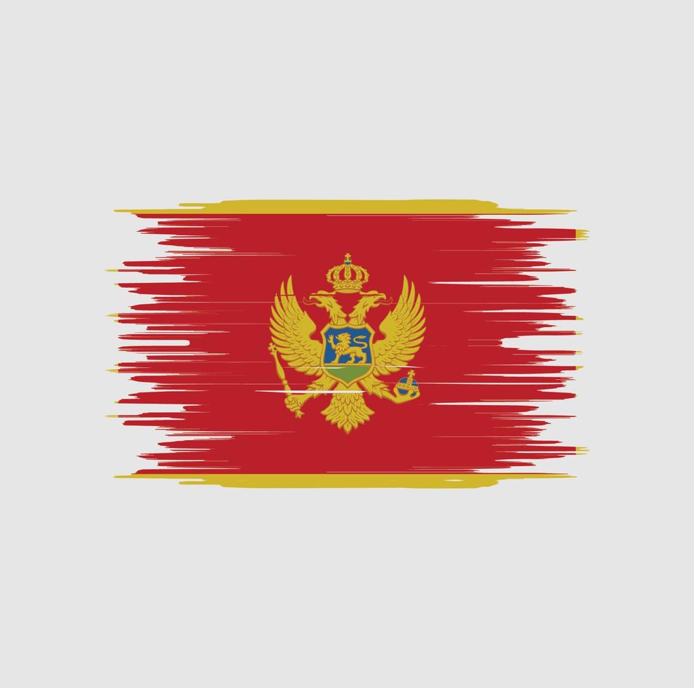 montenegro vlag penseelstreek. nationale vlag vector