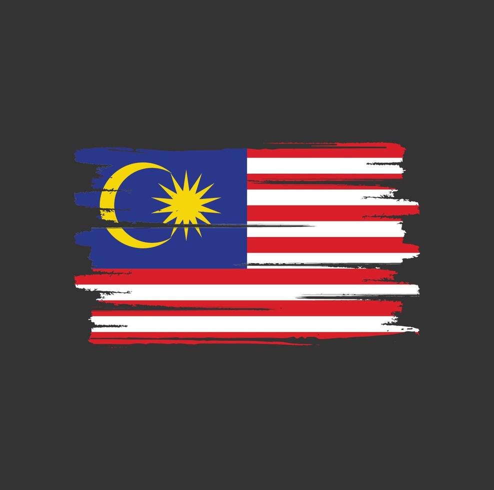 Maleisische vlag penseelstreken vector