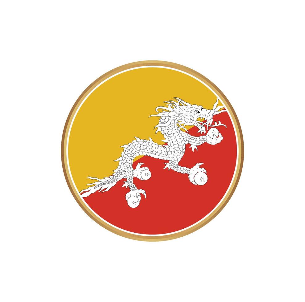 vlag van bhutan met gouden frame vector