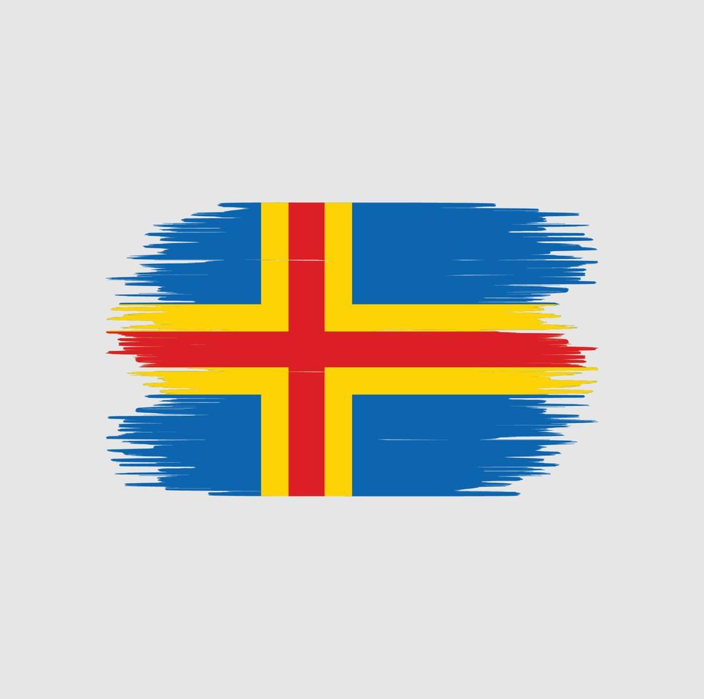 aland eilanden vlag penseelstreek. nationale vlag vector