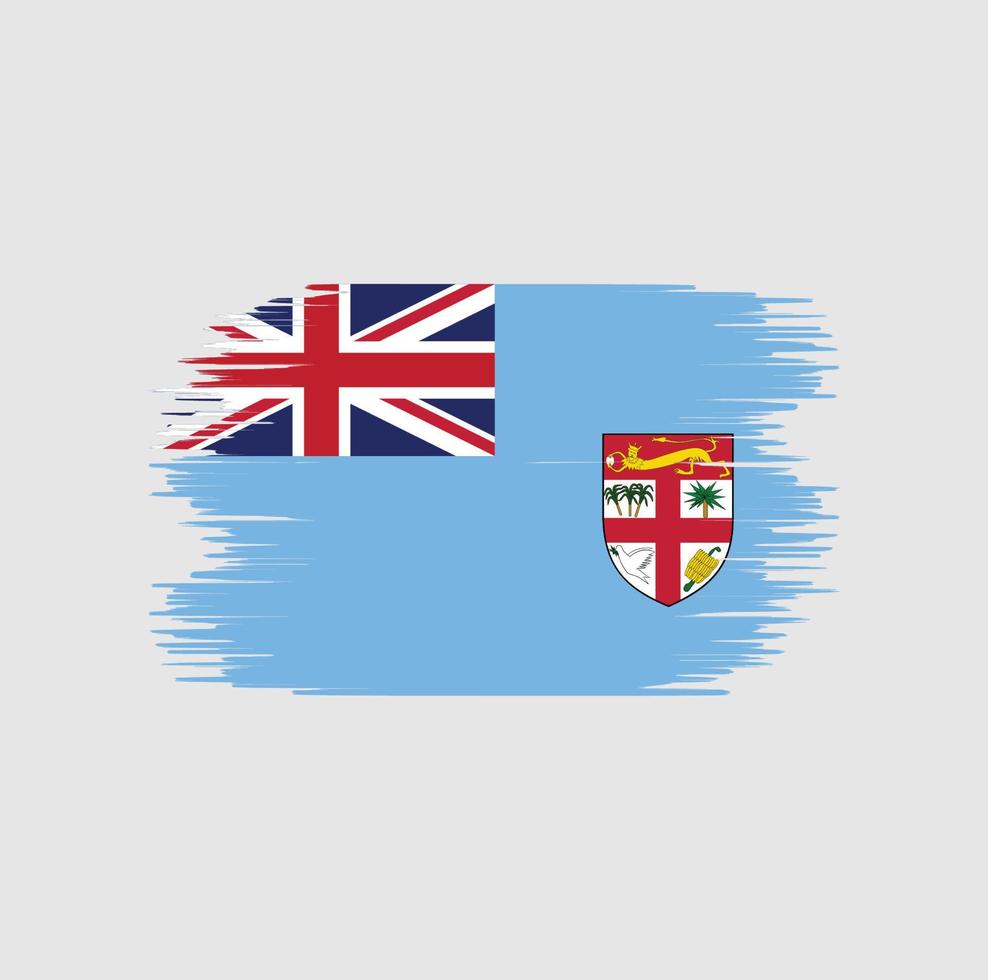Fiji vlag penseelstreek. nationale vlag vector