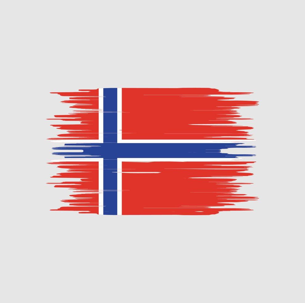 Noorse vlag penseelstreek. nationale vlag vector