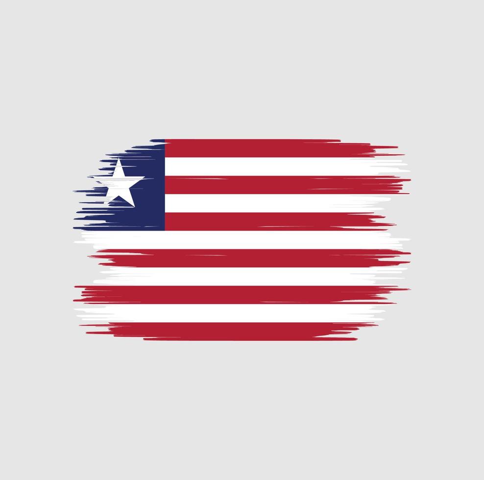 Liberia vlag penseelstreek. nationale vlag vector