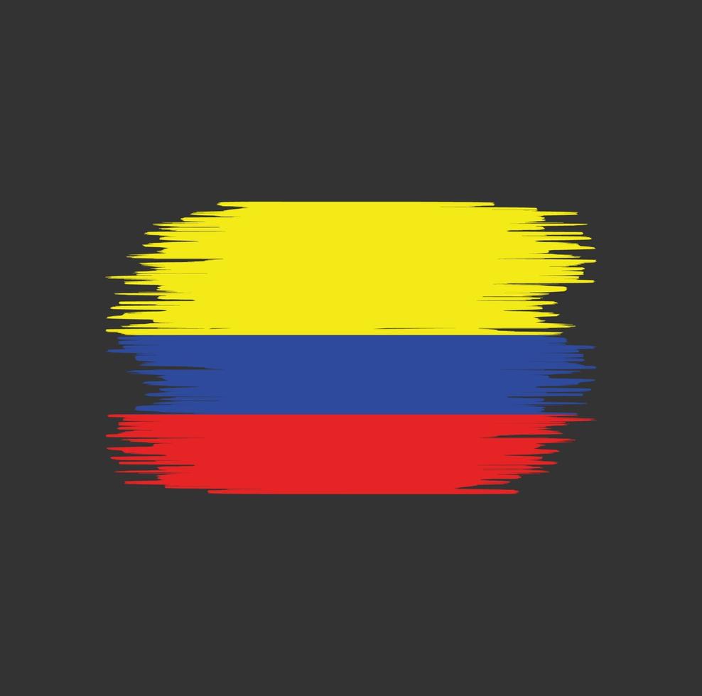 Colombia vlag penseelstreek. nationale vlag vector