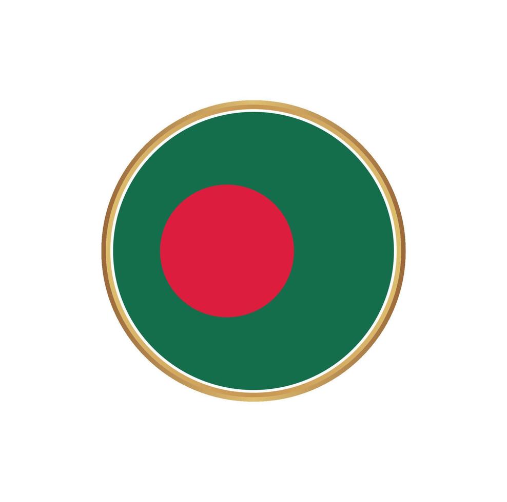 vlag van Bangladesh met gouden frame vector