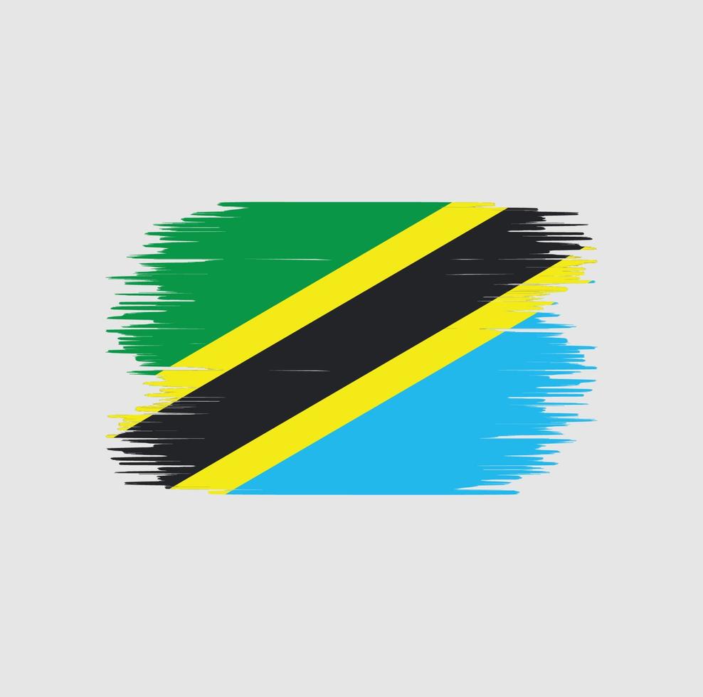 Tanzania vlag penseelstreek. nationale vlag vector