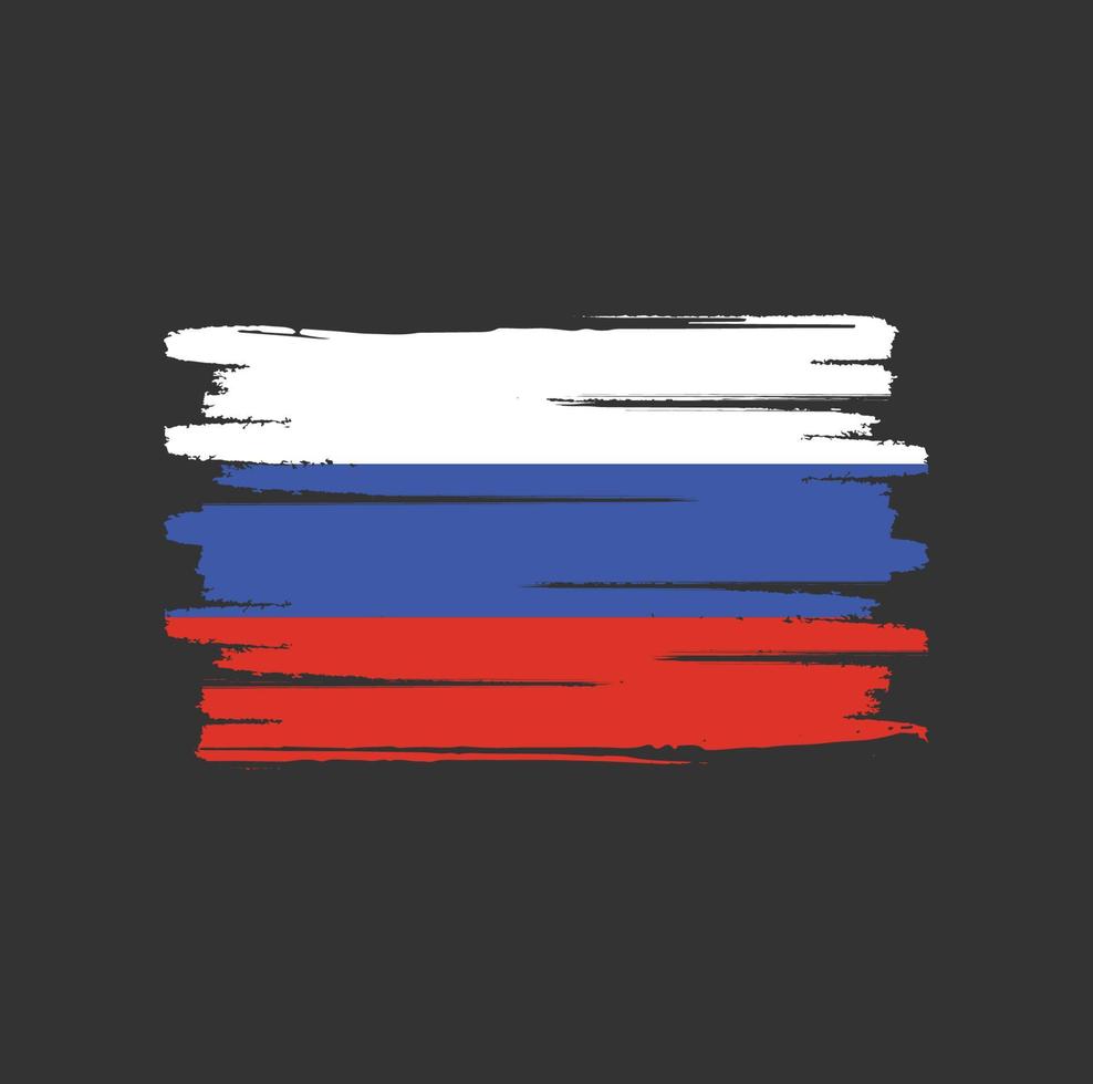 russische vlag penseelstreken vector