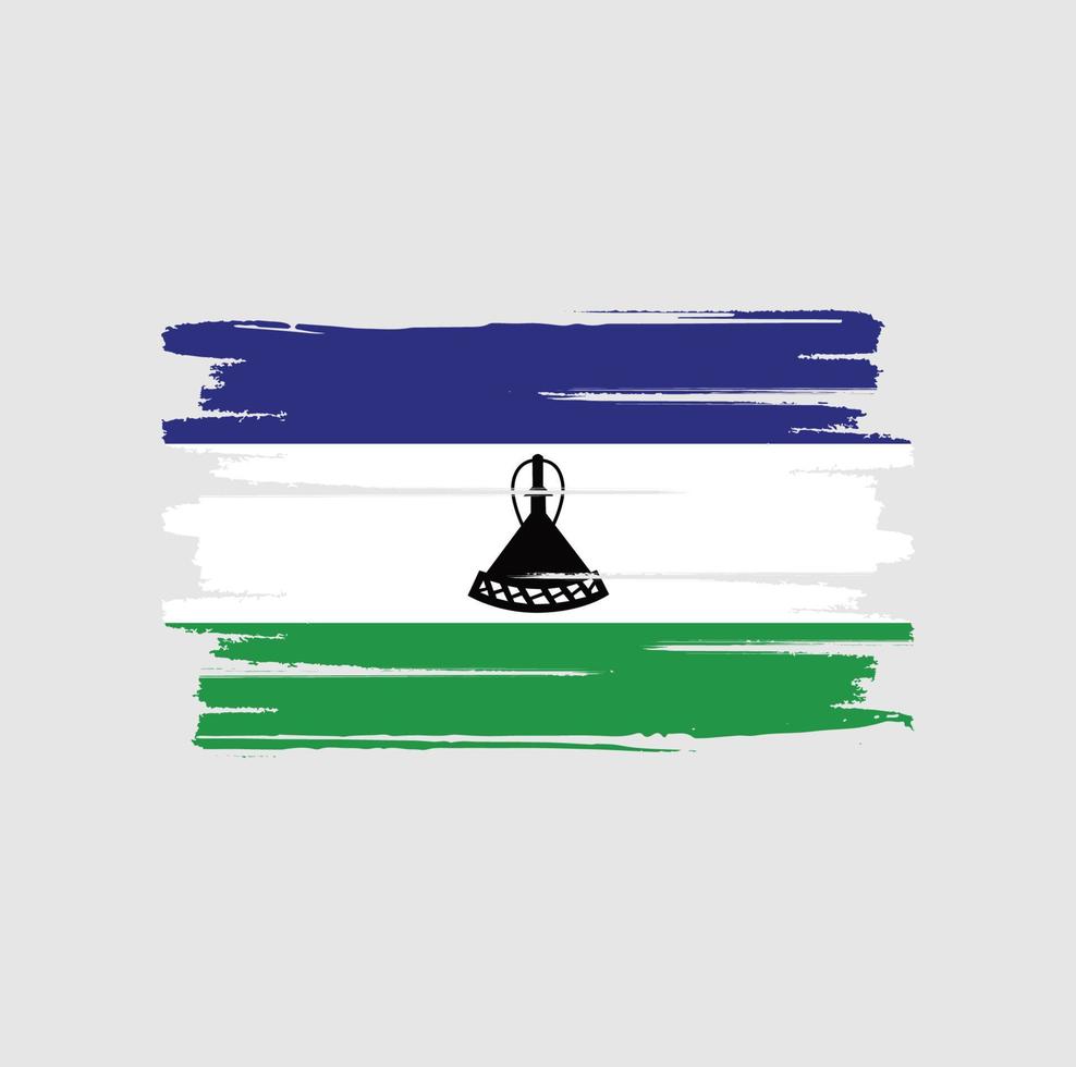 vlag van lesotho penseelstreken vector