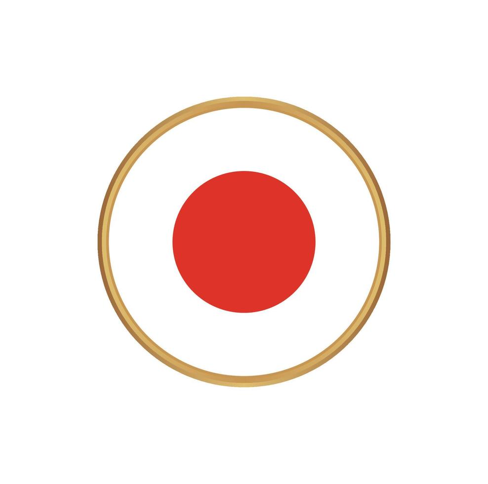 japanse vlag met gouden frame vector