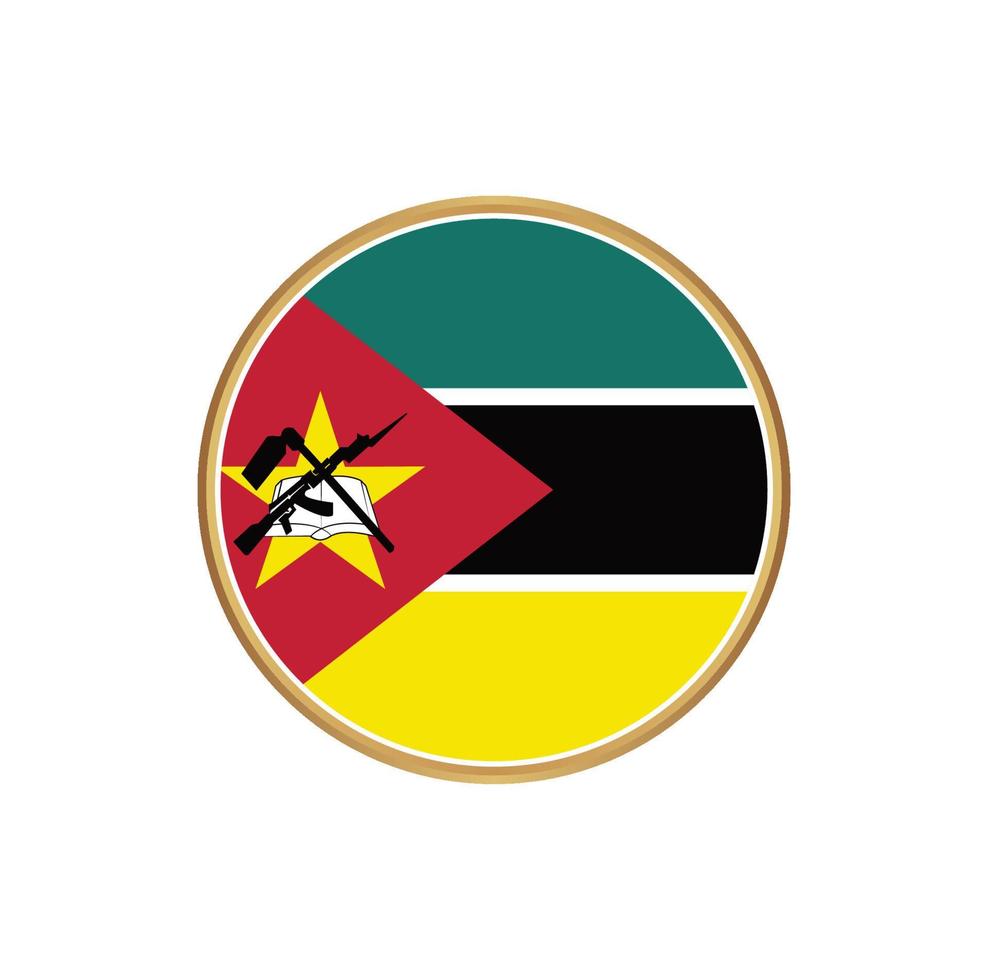 vlag van mozambique met gouden frame vector