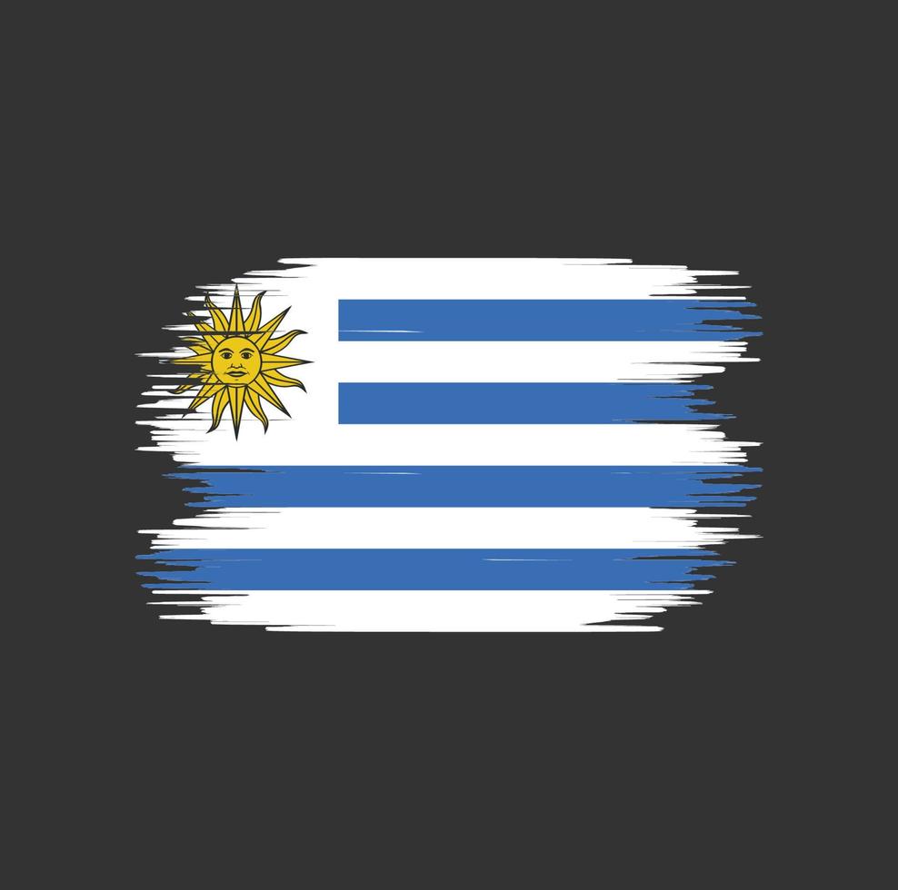uruguay vlag penseelstreek. nationale vlag vector