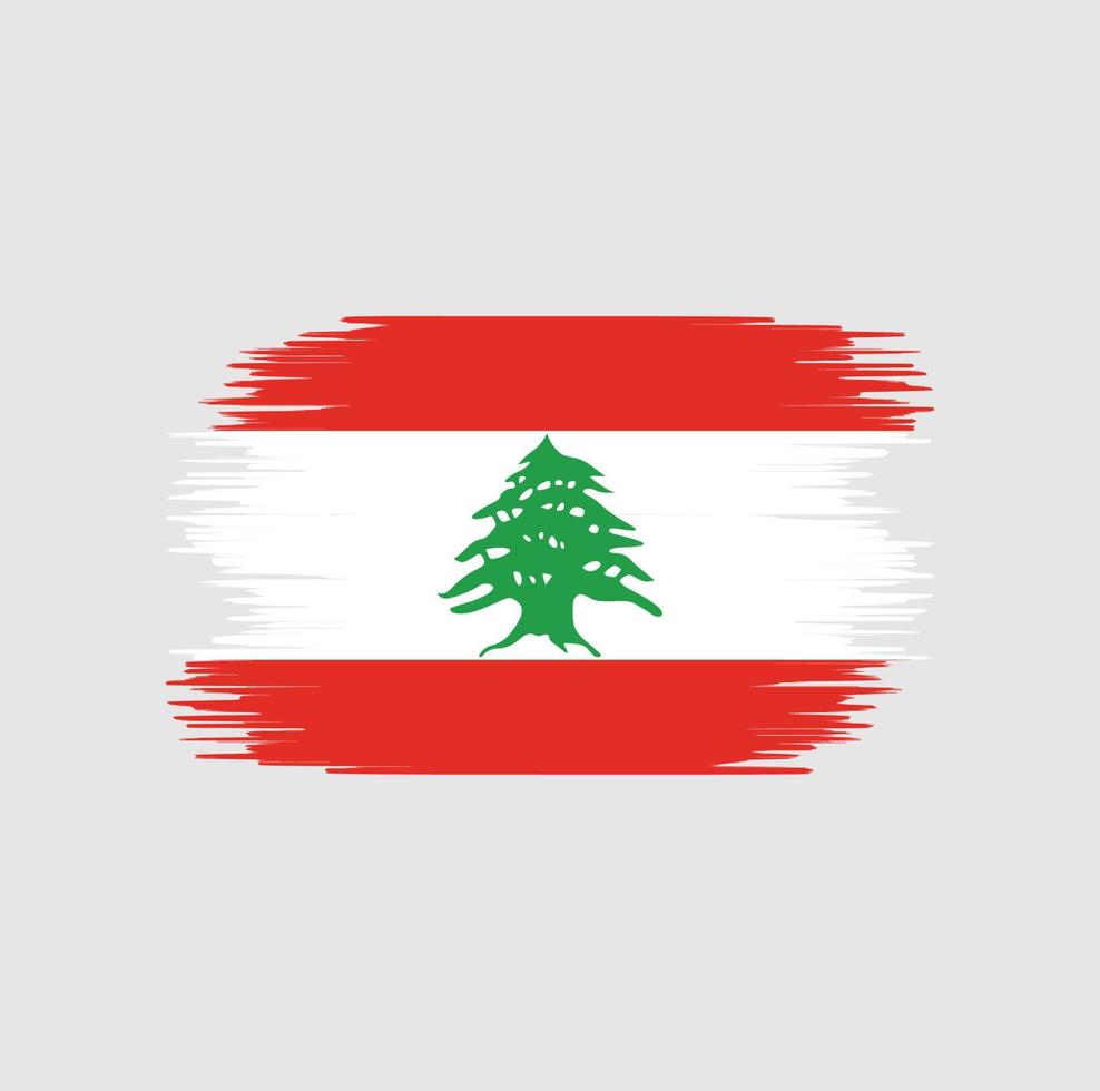Libanese vlag penseelstreek. nationale vlag vector