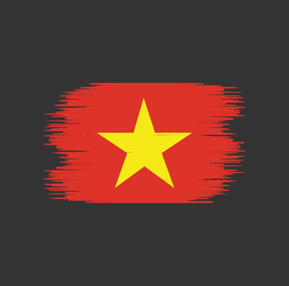 Vietnamese vlag penseelstreek. nationale vlag vector