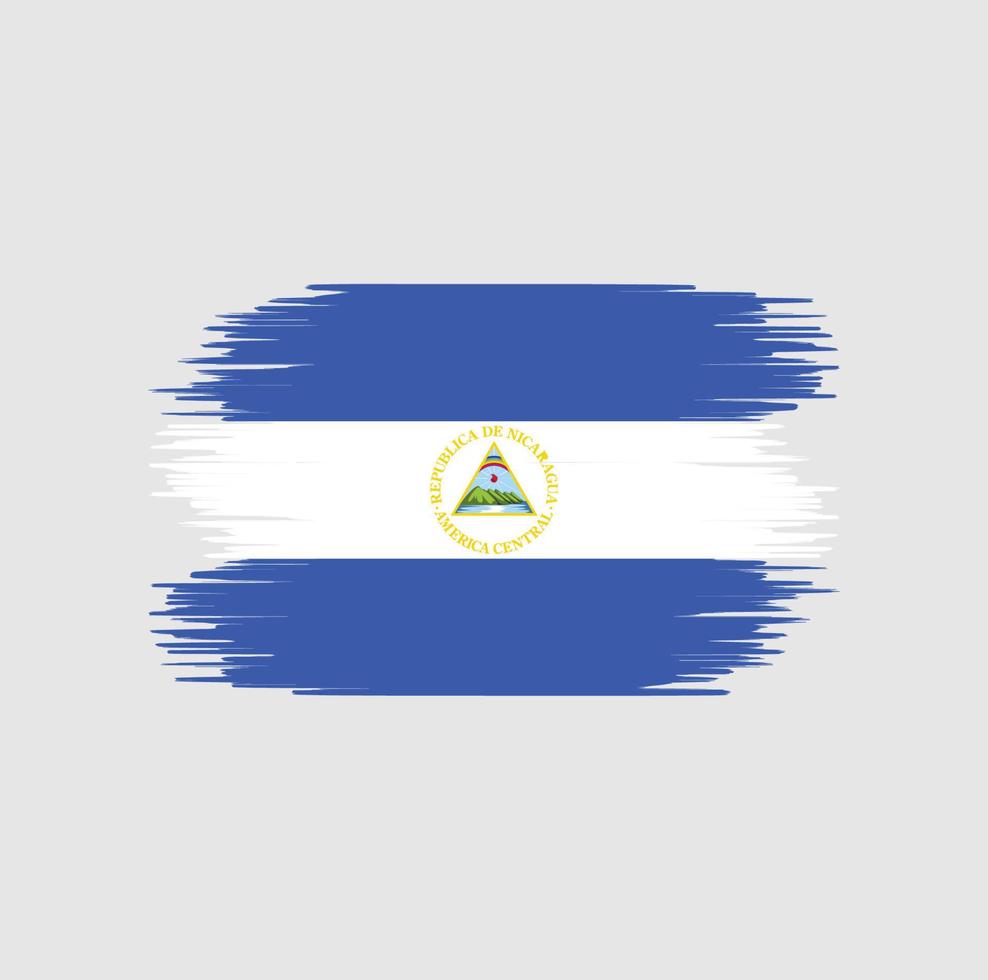 Nicaragua vlag penseelstreek. nationale vlag vector