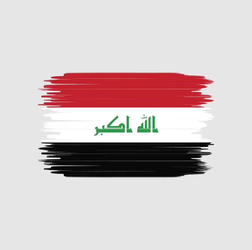 irak vlag penseelstreek. nationale vlag vector