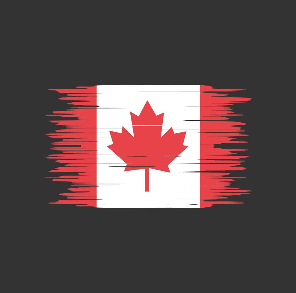 Canadese vlag penseelstreek. nationale vlag vector