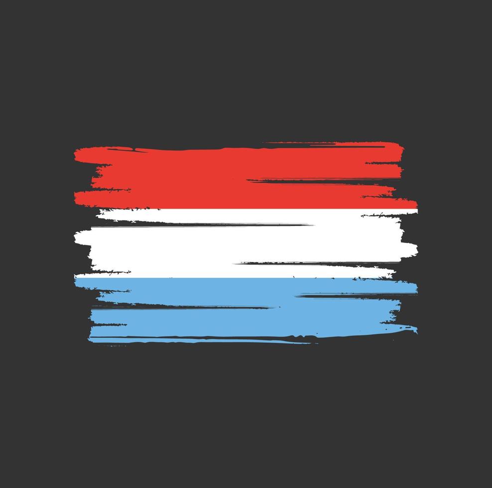 luxemburgse vlag penseelstreken vector