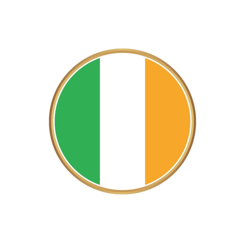 Ierse vlag met gouden frame vector