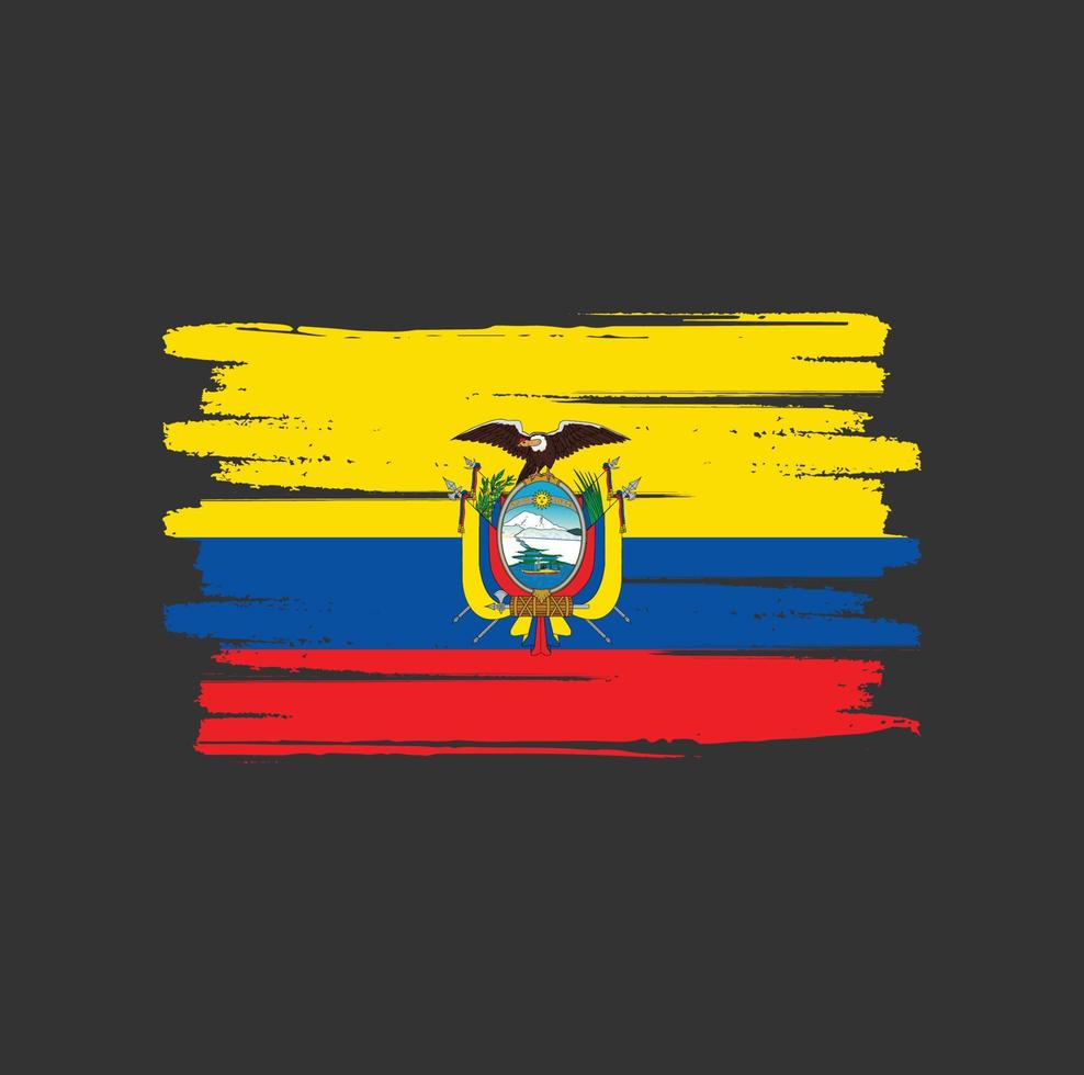 ecuador vlag penseelstreken vector