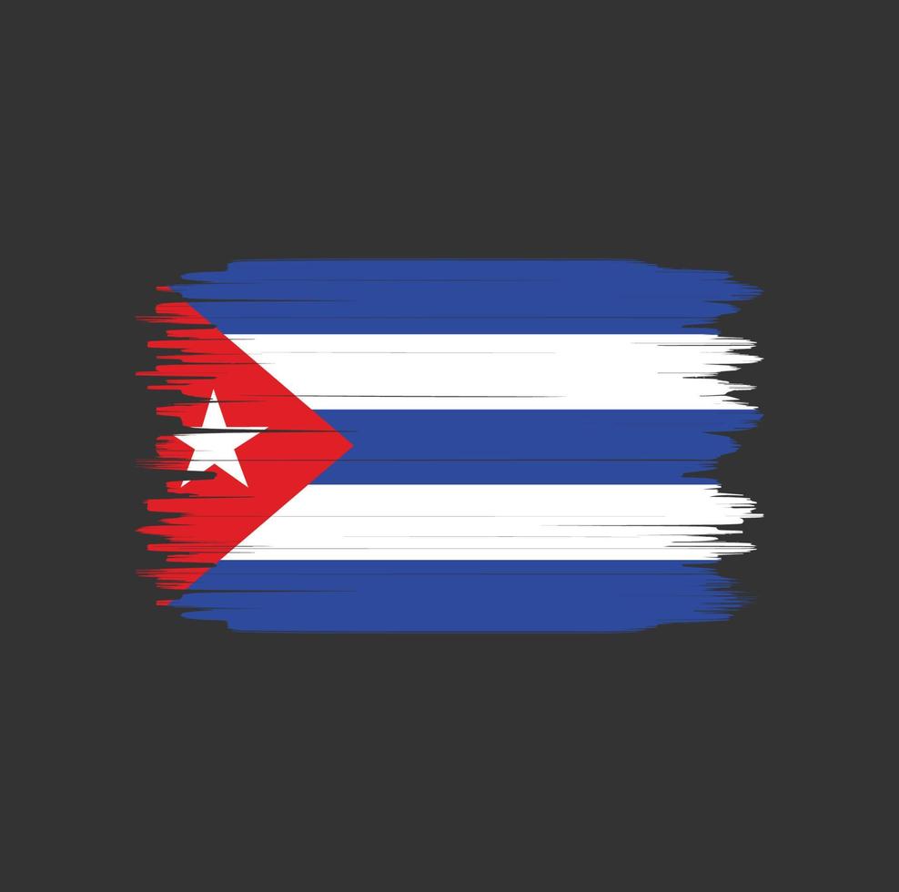 Cuba vlag penseelstreek. nationale vlag vector