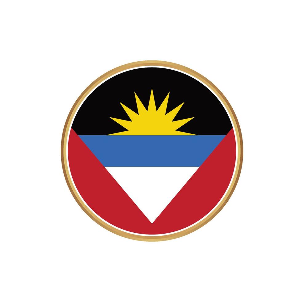 vlag van antigua en barbuda met gouden frame vector