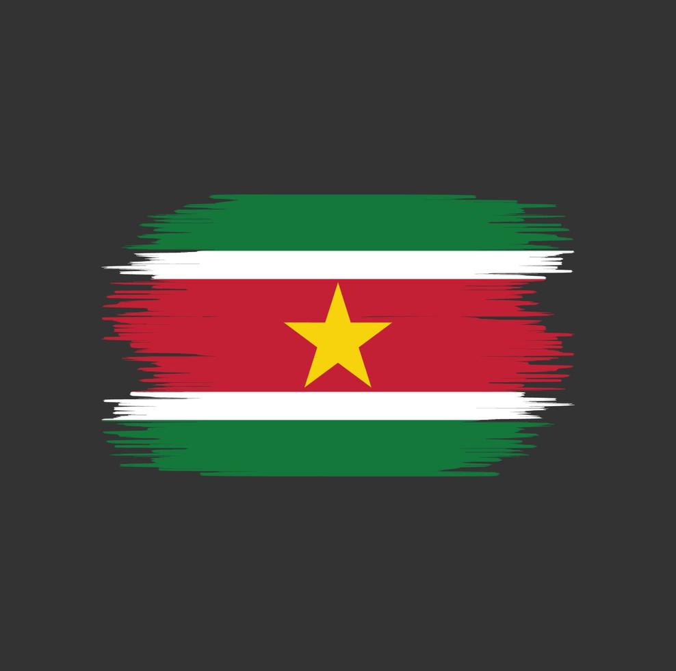 surinaamse vlag penseelstreek. nationale vlag vector