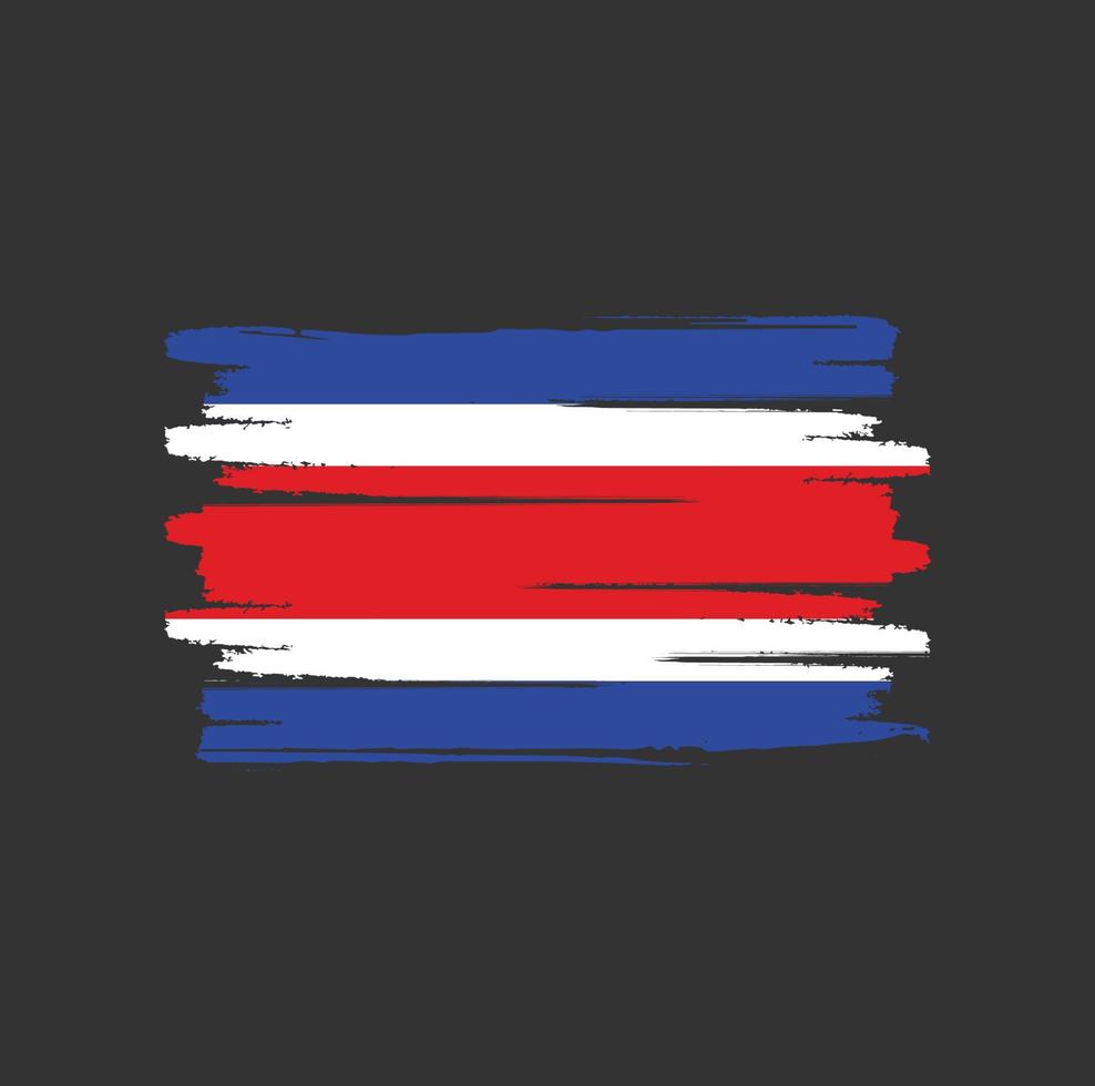 Costa Rica vlag penseelstreken vector