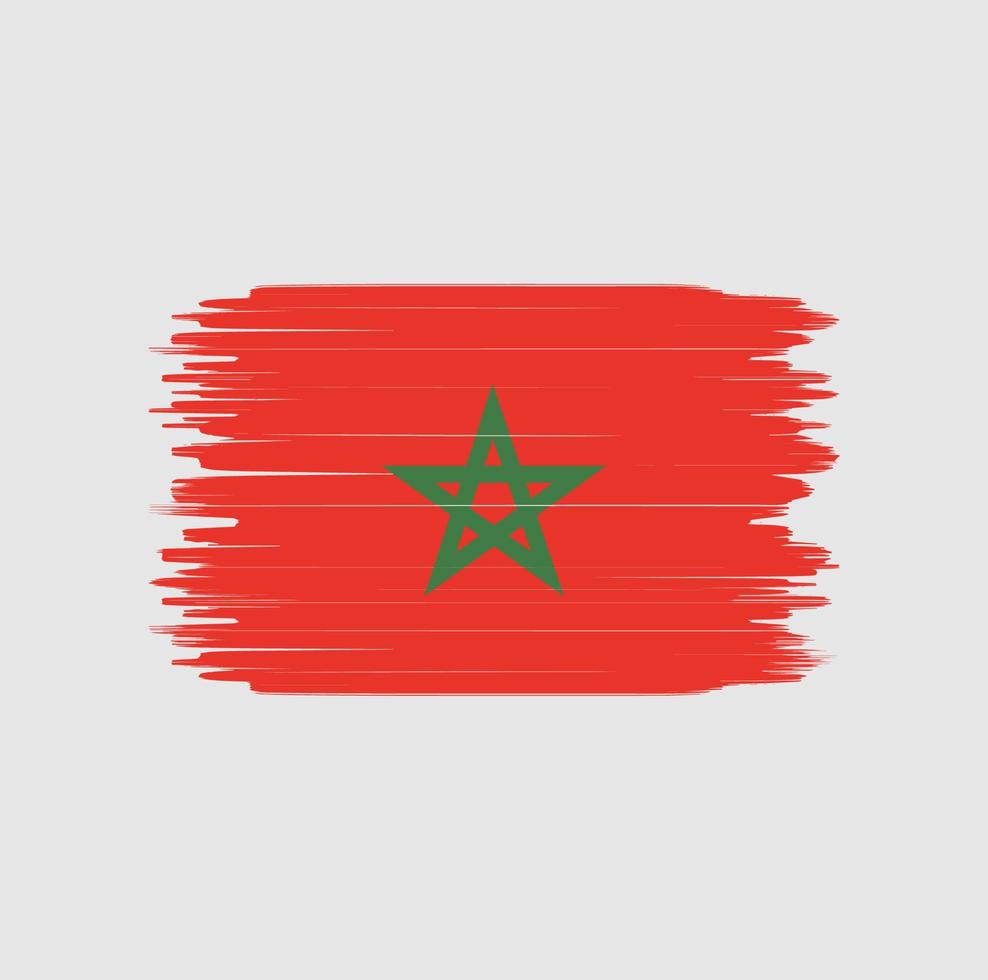 Marokko vlag penseelstreek. nationale vlag vector