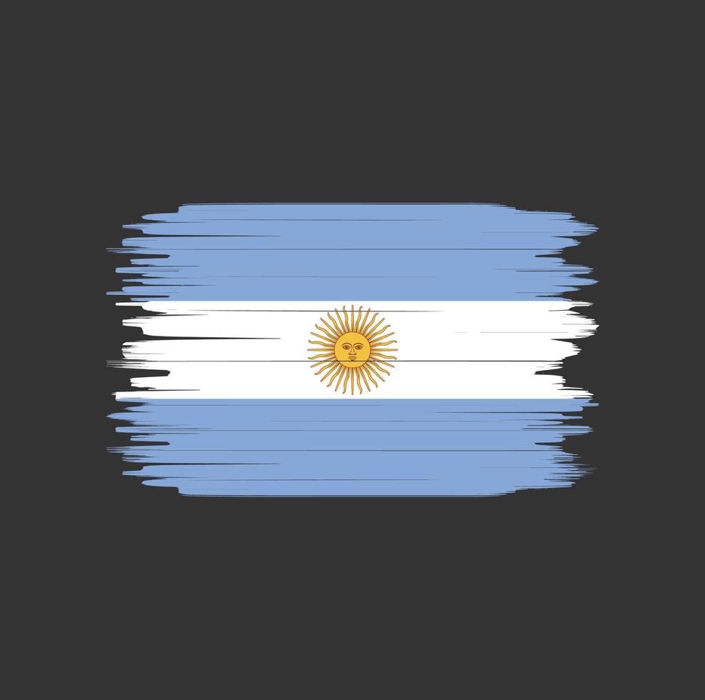 Argentijnse vlag penseelstreek. nationale vlag vector