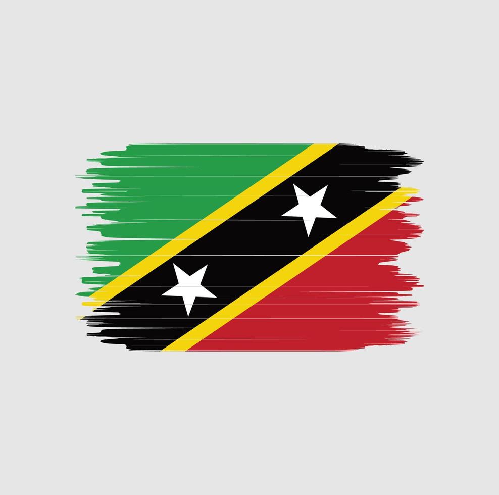 sint kitts en nevis vlag penseelstreek. nationale vlag vector