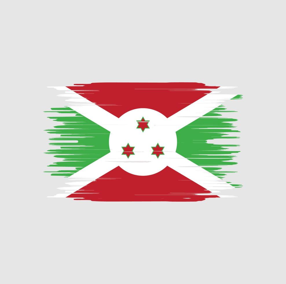 Burundese vlag penseelstreek. nationale vlag vector