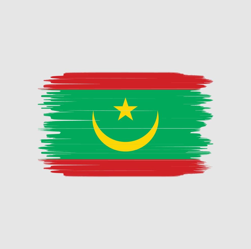 Mauritanië vlag penseelstreek. nationale vlag vector