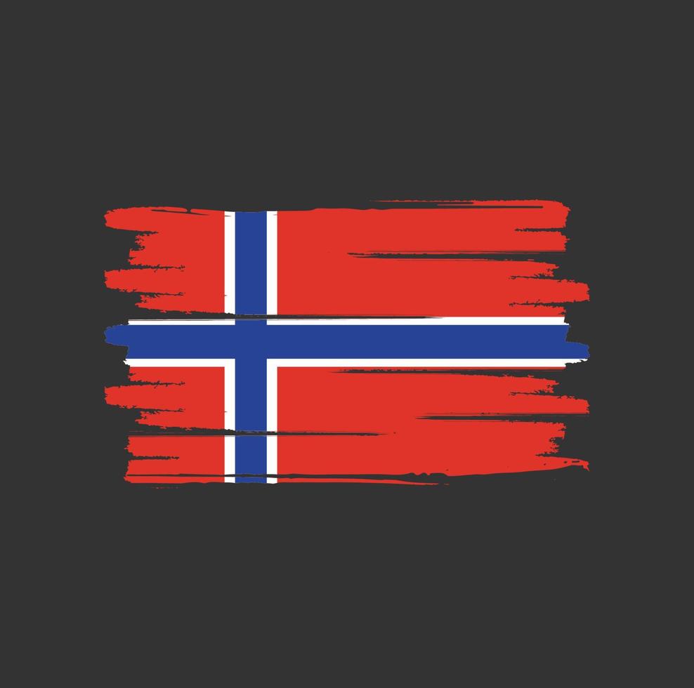 Noorse vlag penseelstreken vector