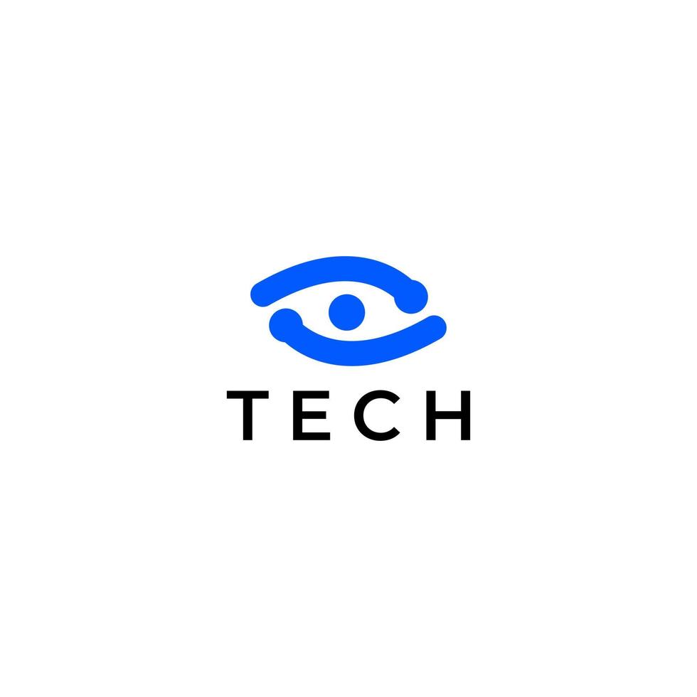 tech logo abstract oog plat m vector