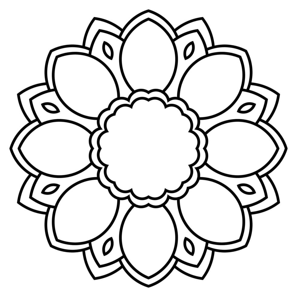 overzicht mandala. sier ronde doodle bloem geïsoleerd op een witte achtergrond. geometrische cirkel element. vector