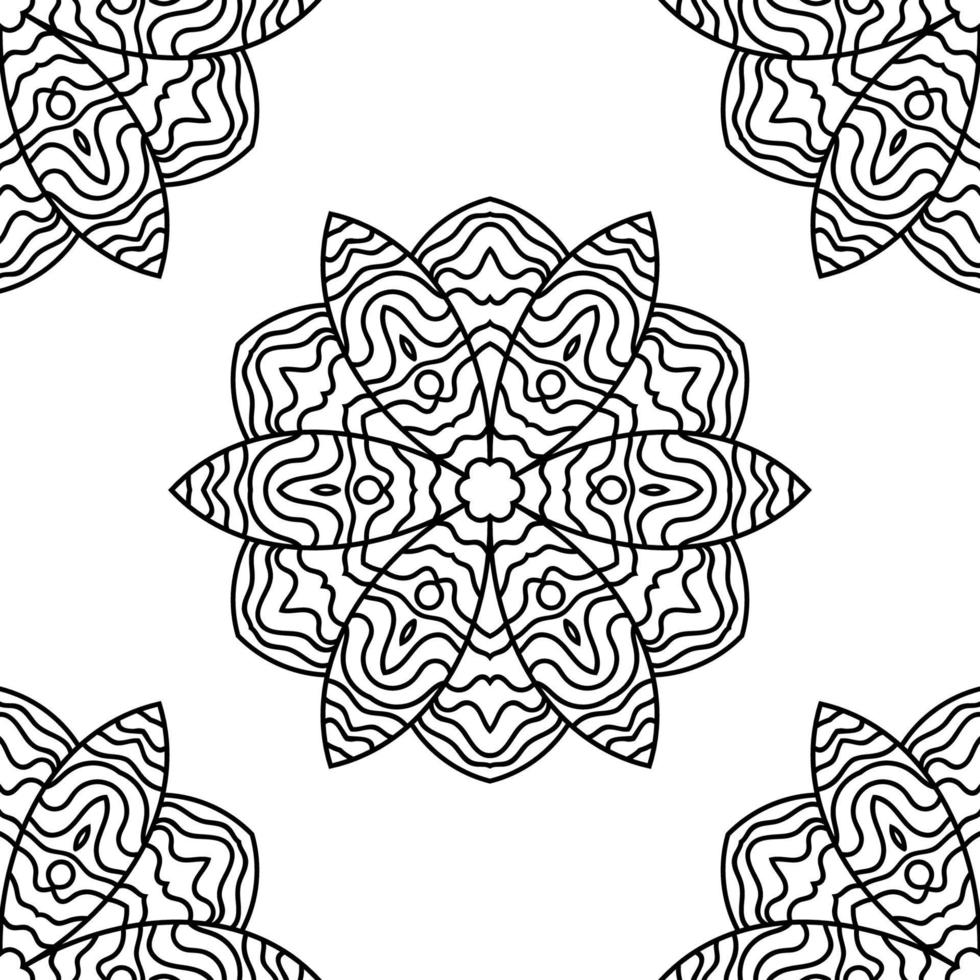 fantasie naadloos patroon met decoratieve mandala. abstracte ronde doodle bloem achtergrond. bloemen geometrische cirkel. vector