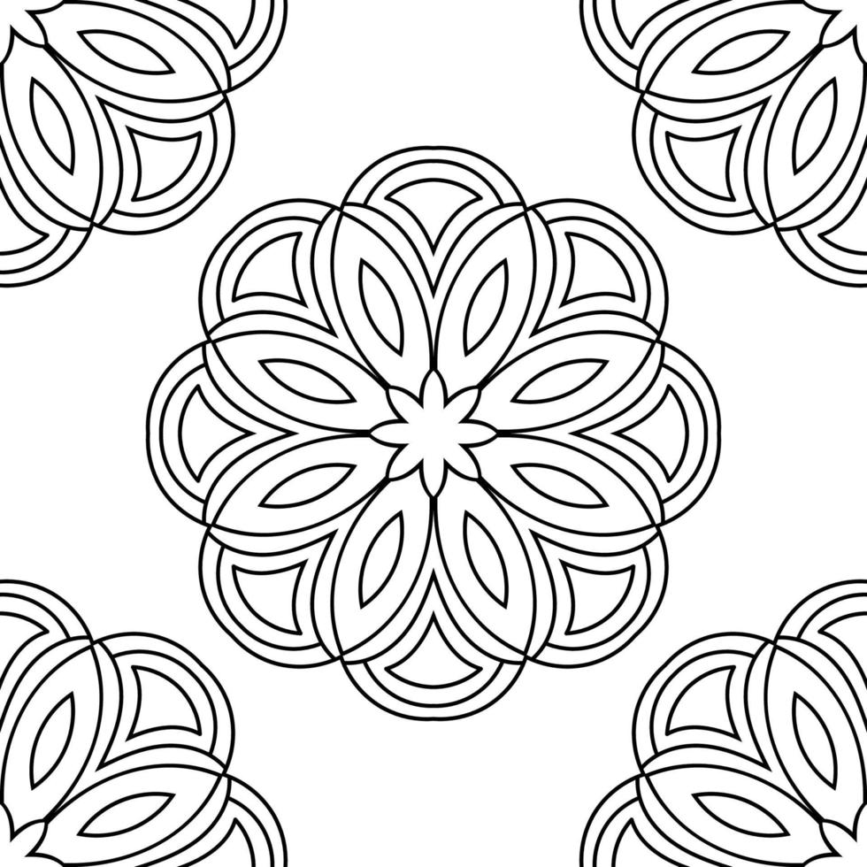 fantasie naadloos patroon met decoratieve mandala. abstracte ronde doodle bloem achtergrond. bloemen geometrische cirkel. vector