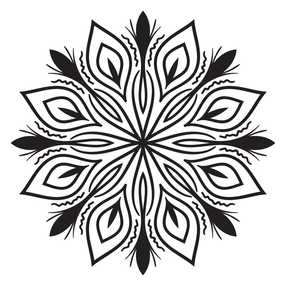 schattige mandala. sier ronde doodle bloem geïsoleerd op een witte achtergrond. geometrische decoratieve sieraad in etnische oosterse stijl. vector