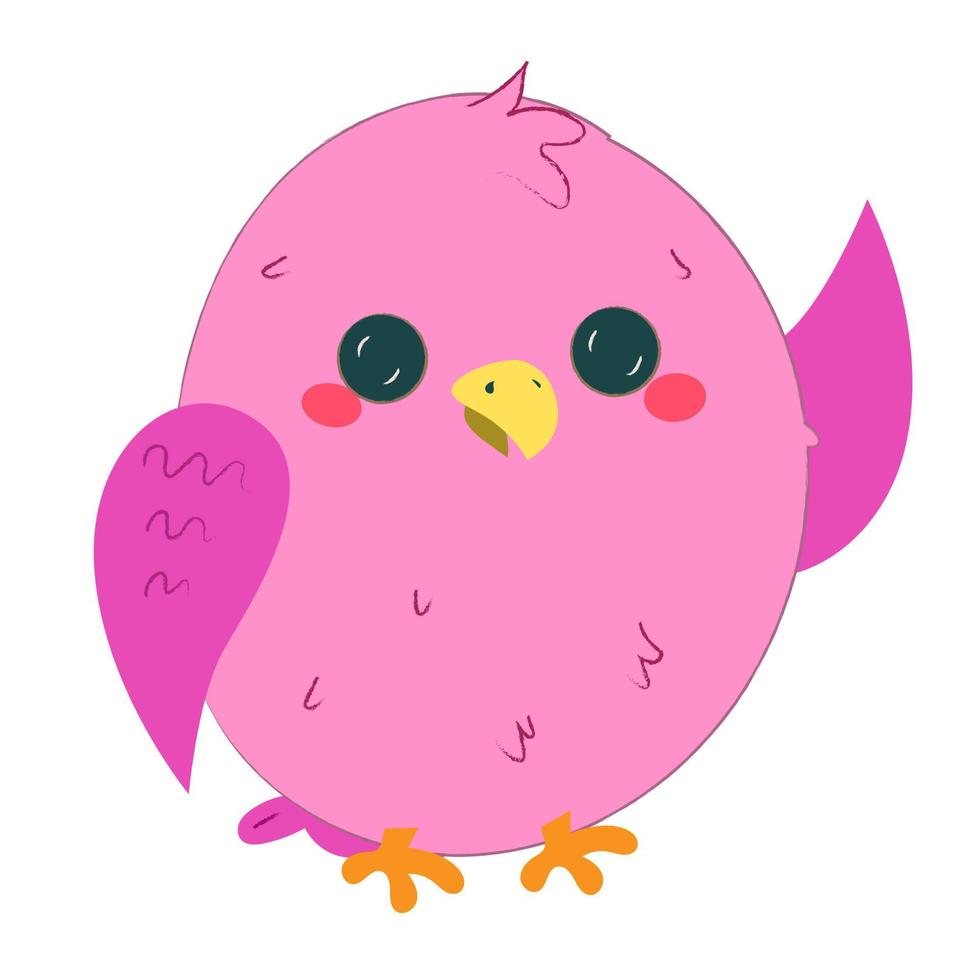 vector roze vogel zegt hallo