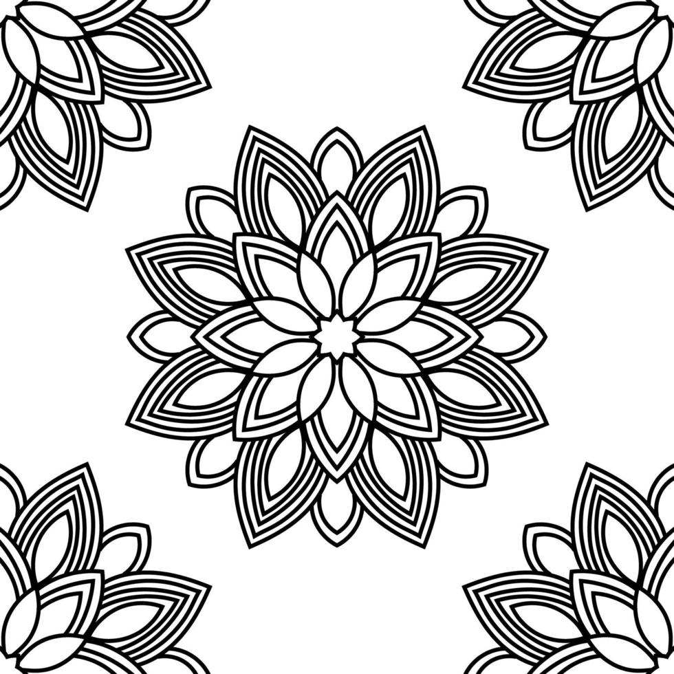 fantasie naadloos patroon met decoratieve mandala. abstracte ronde doodle bloem achtergrond. bloemen geometrische cirkel. vector