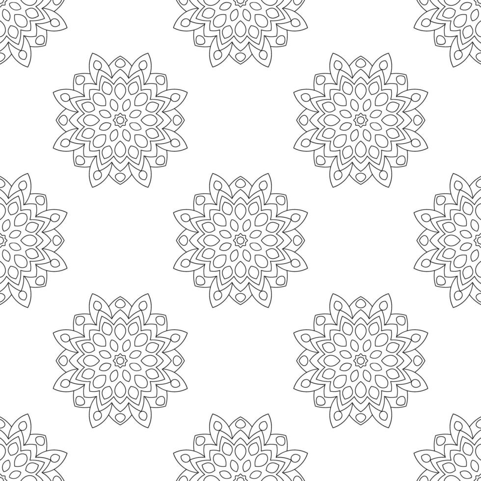 fantasie naadloos patroon met decoratieve mandala. abstracte ronde doodle bloem achtergrond. bloemen geometrische cirkel. vector