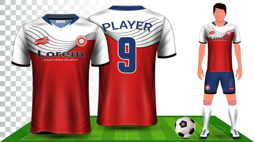 Voetbalshirt, sportshirt of voetbal Kit uniform presentatie mockup sjabloon. vector