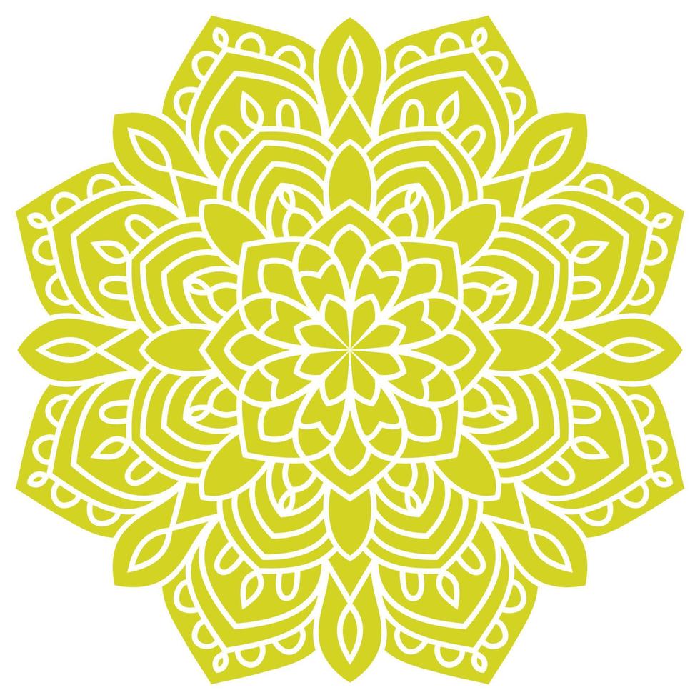 leuke kleurrijke mandala. sier ronde doodle bloem geïsoleerd op een witte achtergrond. geometrische decoratieve sieraad in etnische oosterse stijl. vector