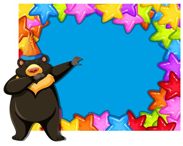 Bear op feestjessjabloon vector