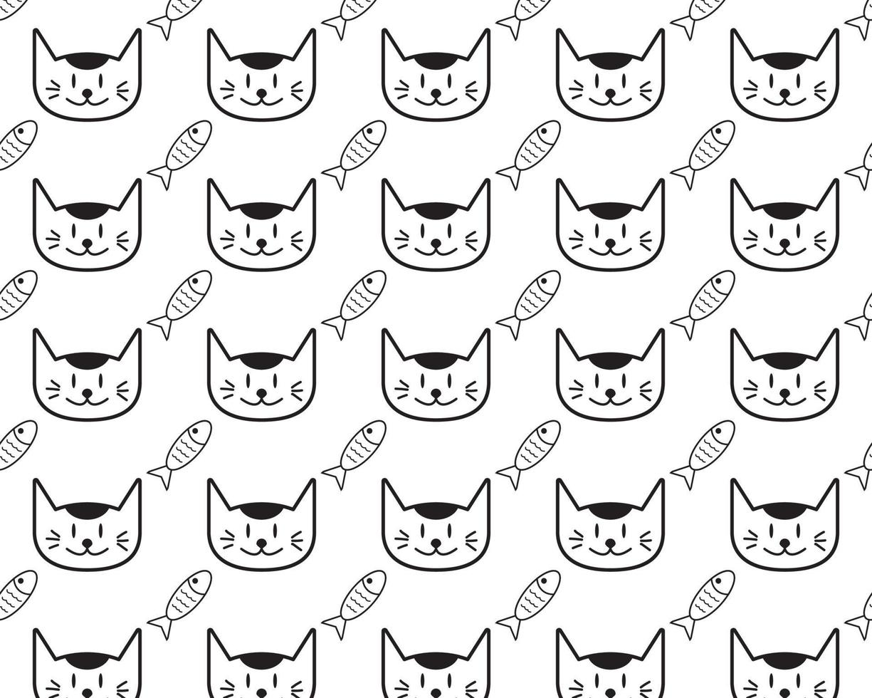 doodle katten patroon achtergrond ontwerp vector