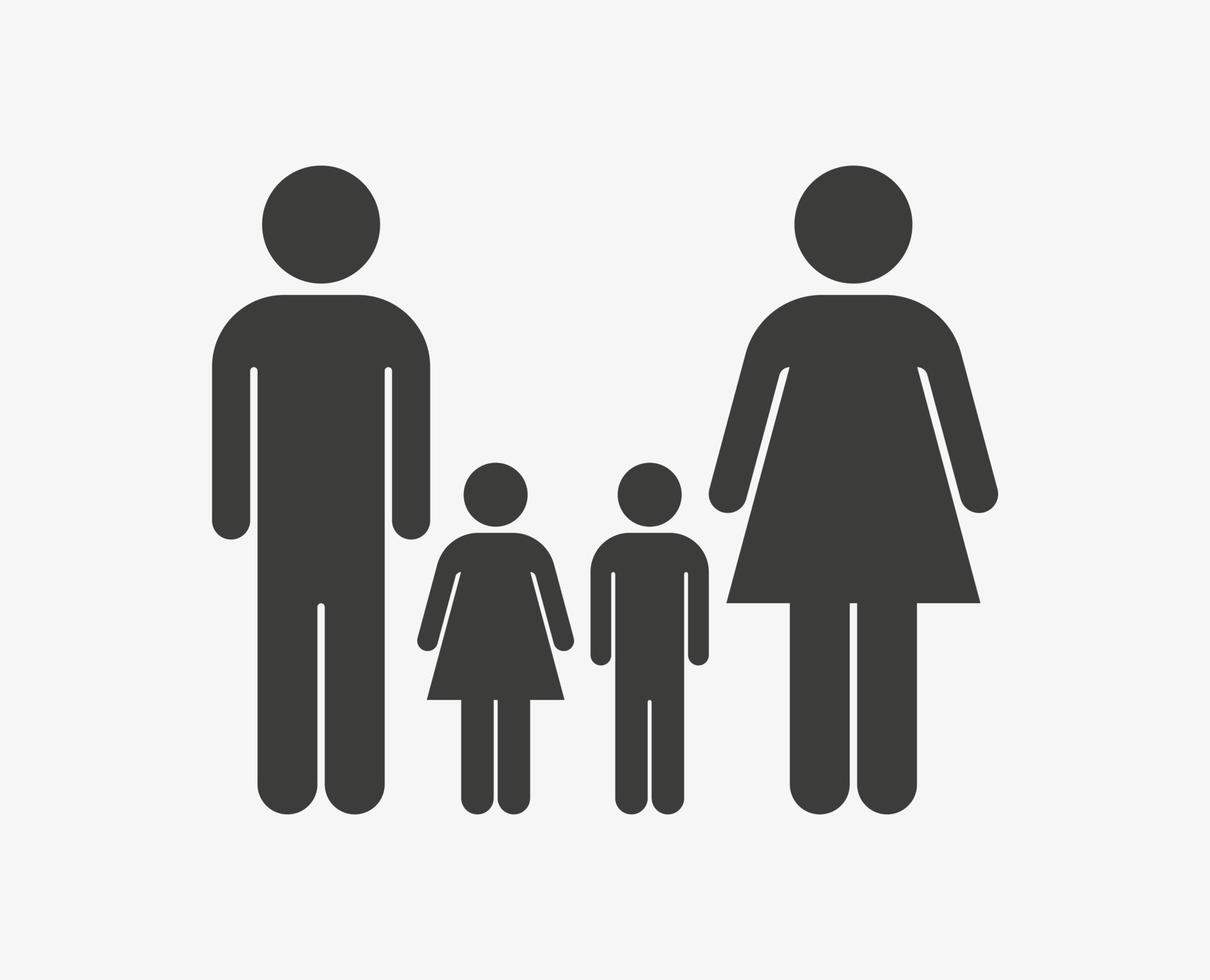 familie vector pictogram. vader, moeder, zoon en dochter pictogram