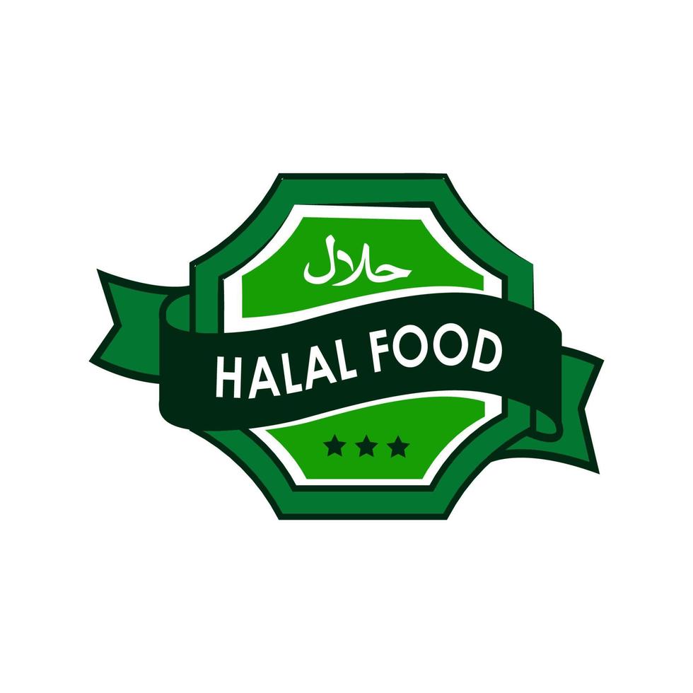 halal voedsel label sjabloon vector